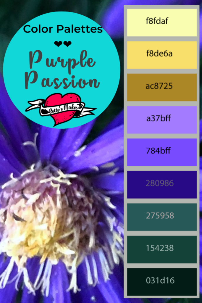 Weekly Color Palette - Gorgeous Purple Passion Flower in late November - West Coast. The perfect color palette for Cricut users, papercrafters, and artists! #Cricut #papercraft #watercolor #colorpalette