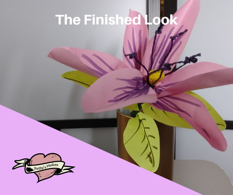 DIY Paper Flower Lily - The Finished Look - BettesMakes.com