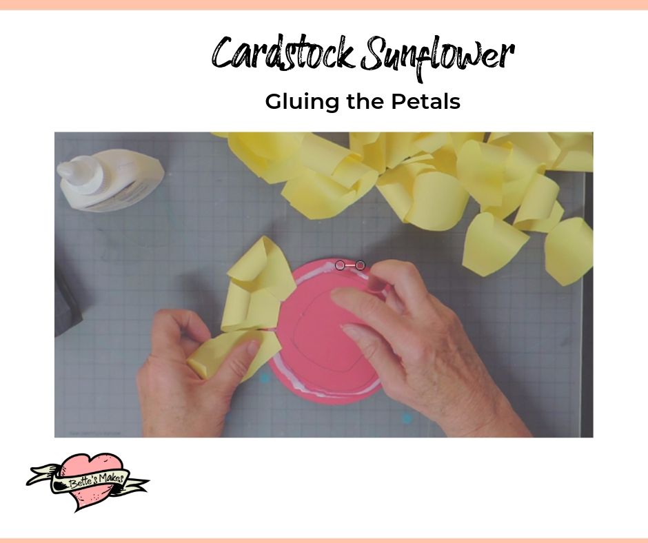 Carstock Sunflower - Gluing the petals - BettesMakes.com