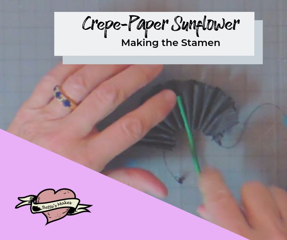 Crepe-Paper Sunflower - Making the Stamen - BettesMakes.com