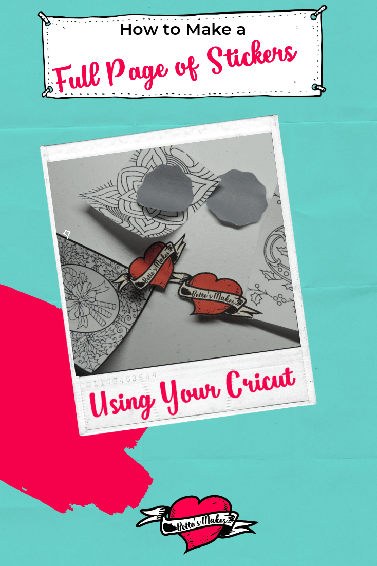 How to Make a Full Page of Stickers Using Your Cricut Machine is an easy process. Follow this tutorial on how to make full page print and cut with ease from BettesMakes.com #cricut #cricutproject #stickers #papercraft #craft