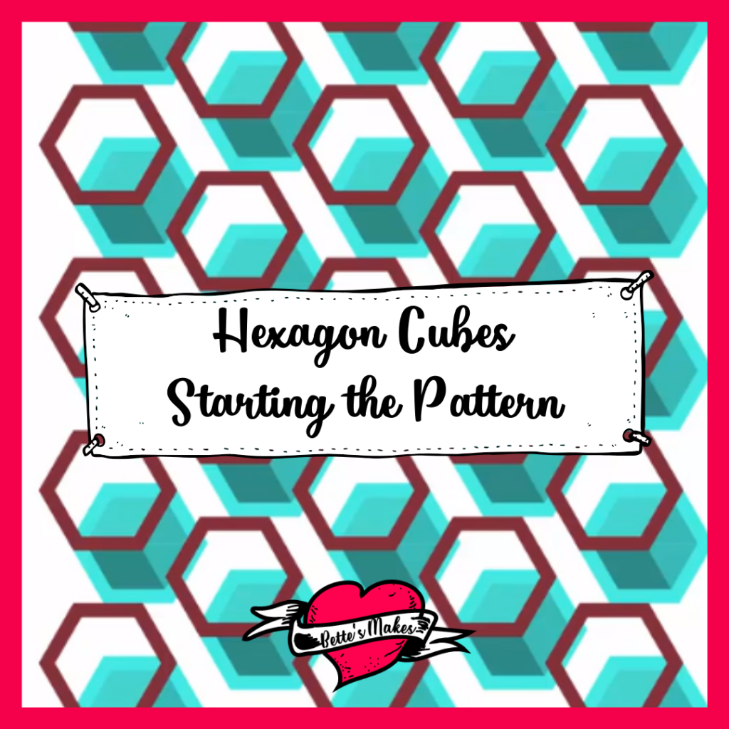 Putting the Hexagon Cubes pattern pieces together - placement of each pattern piece -bettesmakes.com