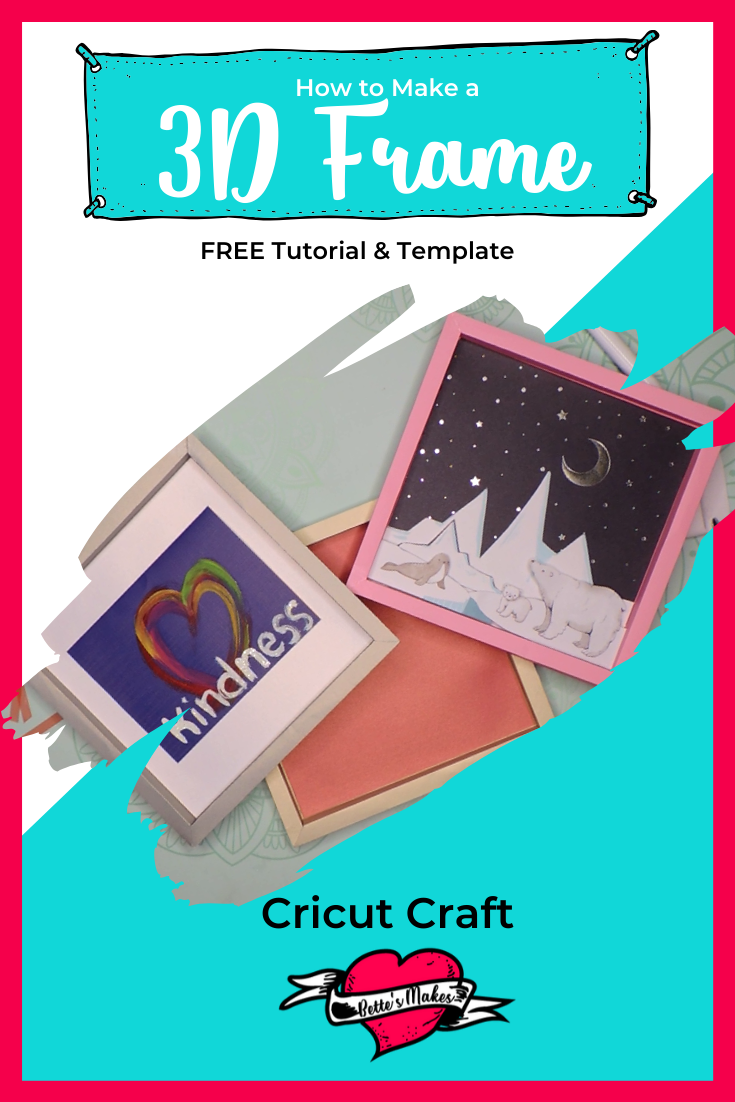 Imagine making your own 3D frames to hang up your artwork - no expensive framing, just plain creativity! Have fun with these frames, adjust the sizes, and the colors! Free template and Tutorial! #cricut #cricutcraft #papercraft #artframe