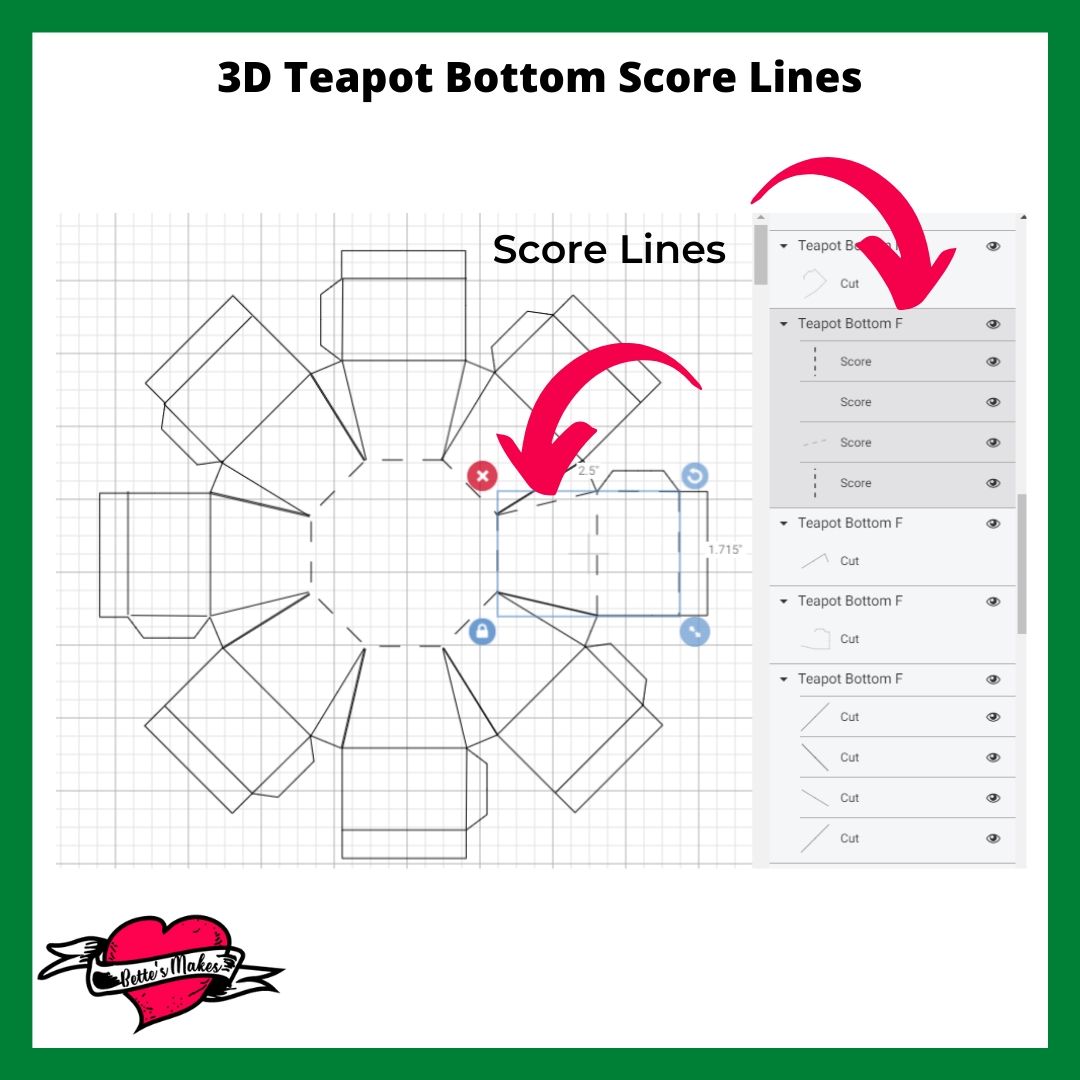 3D Teapot Bottom Score Lines