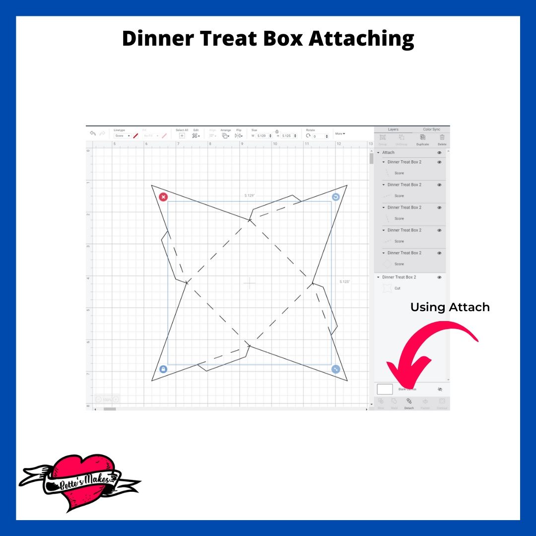 Cricut Craft - Dinner Treat Box - Attaching