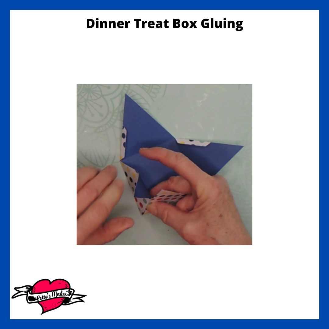Cricut Craft Dinner Treat Box Gluing