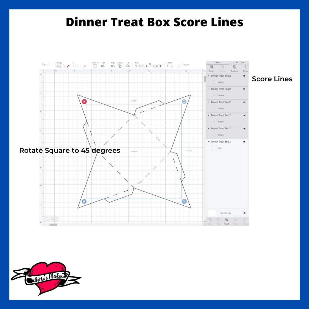 Cricut Craft Dinner Treat Box Score Lines