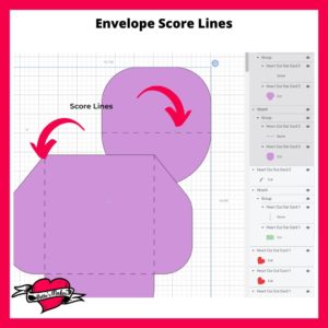 Heart Card Envelope Score Lines