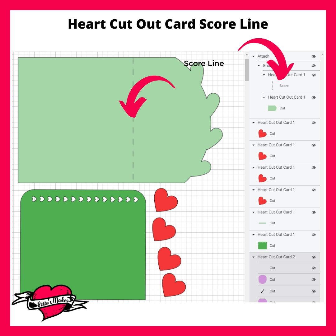Heart Cut out Card Score Line