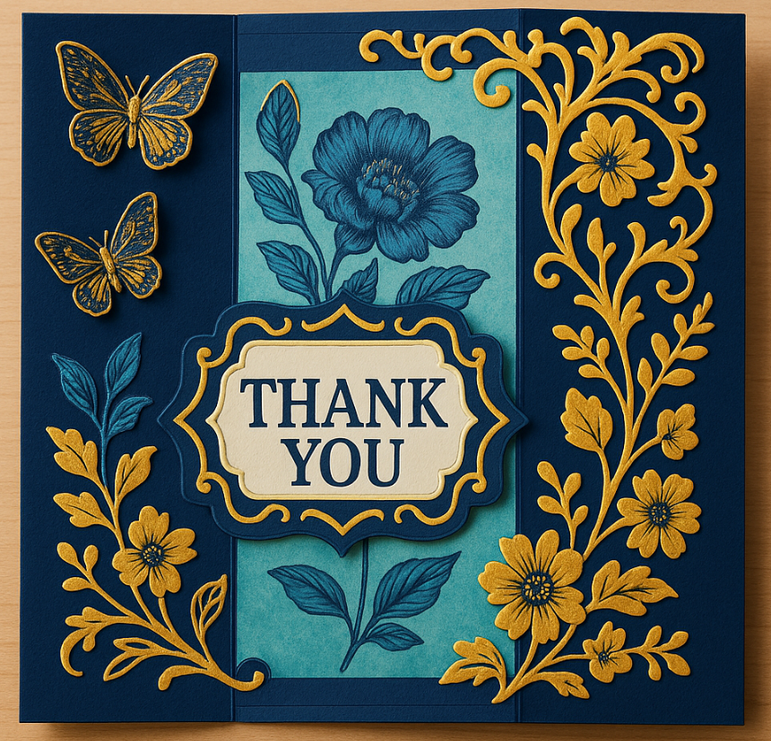 Digital Magic: How to Craft Stunning Tri-Fold Cards with Digital Stamps & Die Cuts